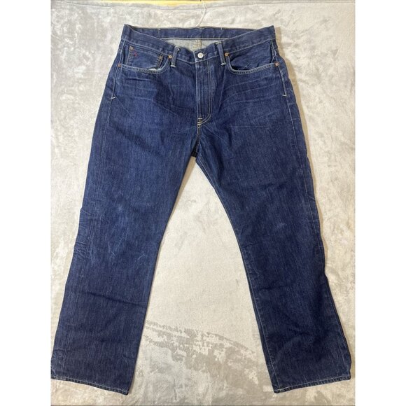 Men’s Polo Ralph Lauren Denim Jeans Dark Wash Vintage 67 Straight 35x30 - Picture 1 of 14